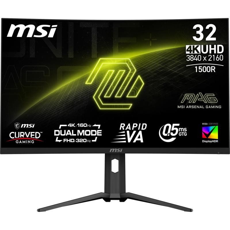 MSI MAG 321CUPDF Écran PC Gaming Incurvé 32&quot; UHD - Dalle Rapid VA 1500, 3840x2160, Dual-Mode / 0,5 ms, 16:9, Adaptive Sync - DisplayPort 1.4a, HDMI 2.1, USB Type-C (DP Alt. avec PD 15W)