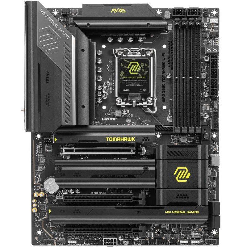 MSI MAG Z890 Tomahawk WiFi Carte mère, ATX - pour processeurs Intel Core Ultra (série 2), LGA 1851 - Mémoire DDR5 (9200+MT/s OC), 1x PCIe 5.0, 1 x M.2 Gen5, 5G LAN, Wi-FI 7