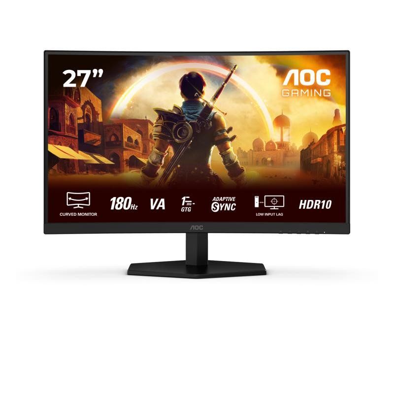 AOC Gaming C27G42E - Moniteur incurvé Full HD 27 Pouces, 180 Hz, 0,5 ms, FreeSync Premium (1920x1080, 1x HDMI 2.0, 1x DisplayPort 1.4) Noir