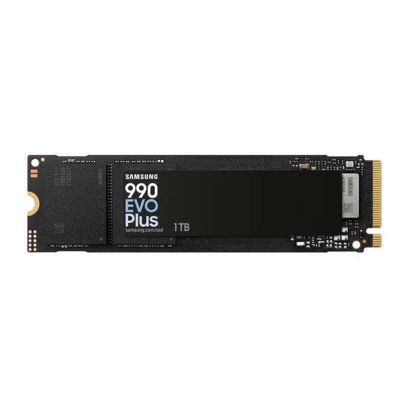 Samsung SSD Interne 990 EVO Plus, NVMe 2.0 PCIe 4.0 x 4 / 5.0x2, 1 To, Vitesse de lecture jusqu&#39;à 7250 Mo/s, Idéal pour le gaming et la bureautique, MZ-V9S1T0BW