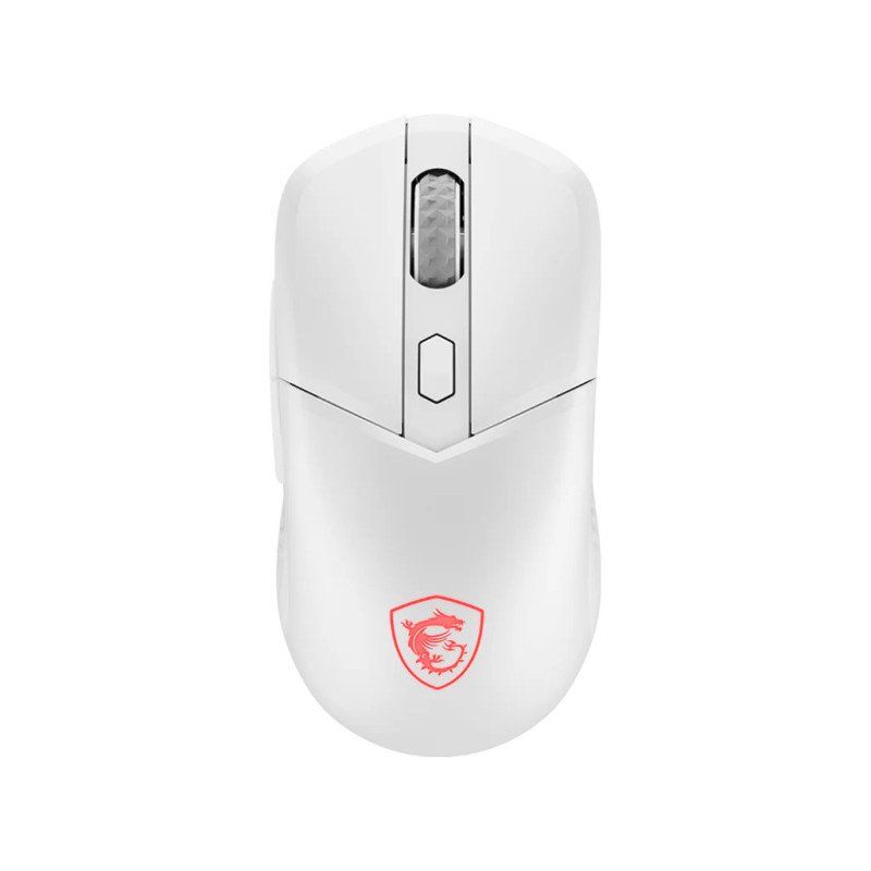 MSI VERSA 300 WIRELESS WHITE Souris Gaming - Capteur Optique 8000 DPI, taux de Rapport 1000 Hz, symétrique, Micro-switches Kailh 30M+ clics, 6 Boutons, Batt. 50h, Latence 1ms, RGB, 60g - avec/sans Fil