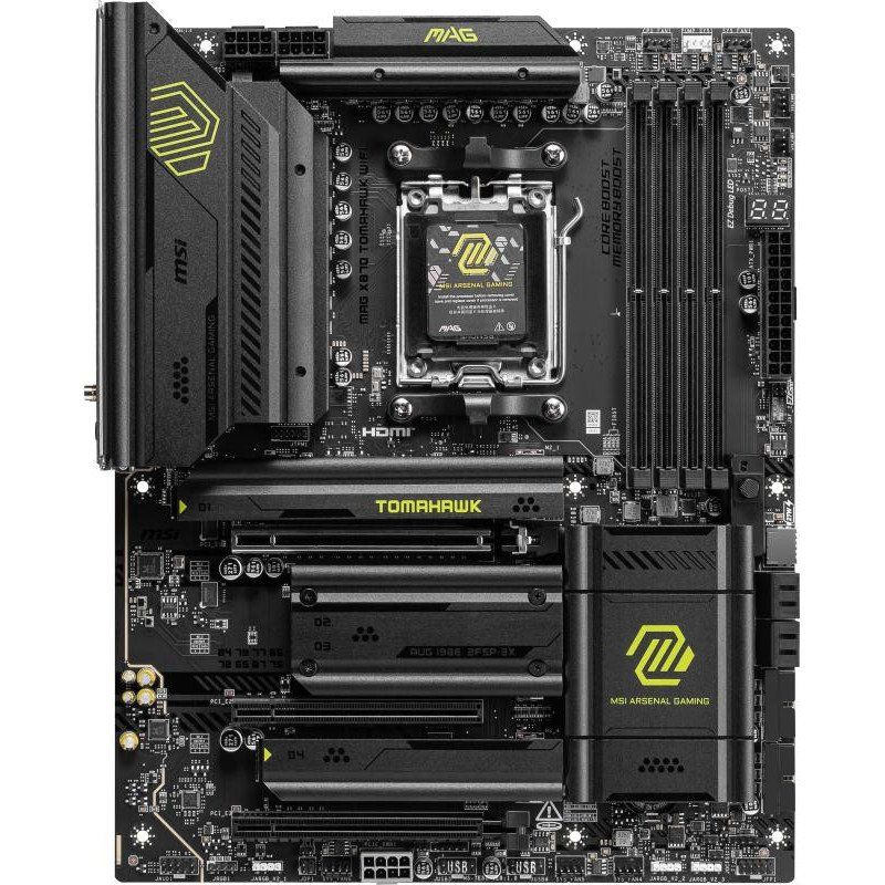 MSI MAG X870 Tomahawk WiFi Carte mère, ATX - pour processeurs AMD Ryzen 9000/8000 / 7000, AM5 - VRM 80A SPS, DDR5 Memory Boost 8400+MT/s (OC), PCIe 5.0 x16 &amp; 4.0 x16, M.2 Gen5, Wi-FI 7, 5G LAN