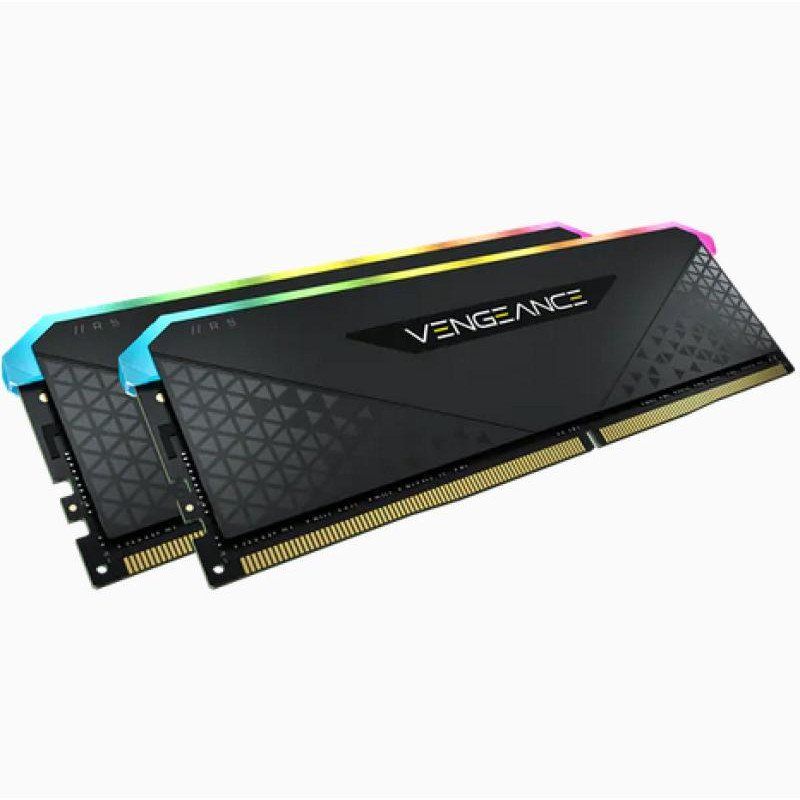 Corsair Vengeance RGB RS 16 Go (2 x 8 Go), mémoire de bureau DDR4 3200 MHz C16 (éclairage RVB dynamique, temps de réponse serrés, compatible avec les séries Intel et AMD 300/400/500), noir