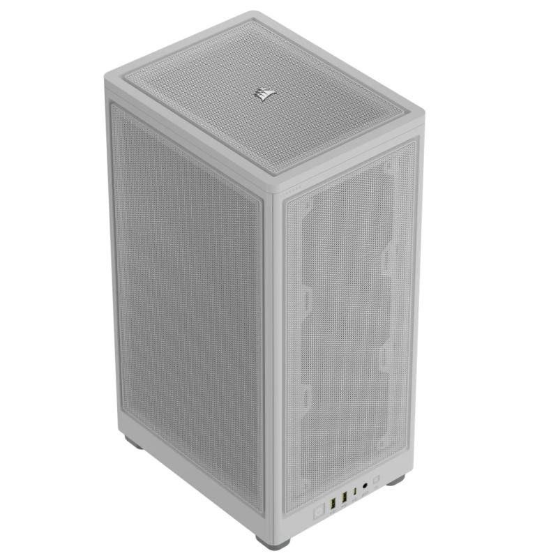 Corsair 2000D AIRFLOW Boîtier PC Mini-ITX - Format Mini-ITX - Panneaux en Acier Maillé - Trois Emplacements GPU - Optimisé Pour le Refroidissement - Entrées/Sorties Modernes en Façade - Blanc