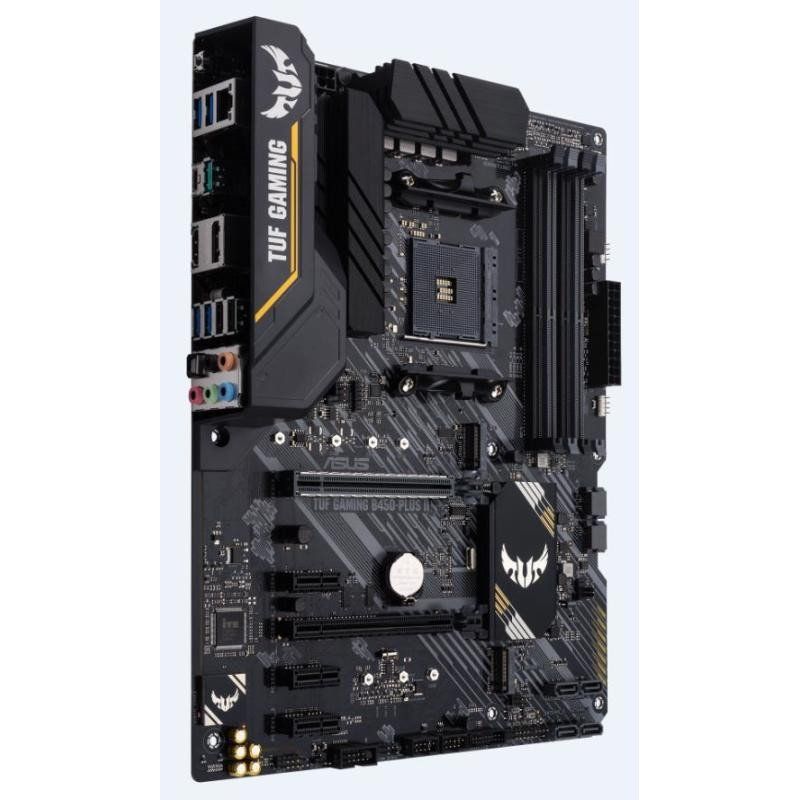 ASUS TUF B450-PLUS GAMING II Carte mère AMD B450 ATX (DDR4 4400MHz, M.2 32 Gb/s, HDMI 2.0b, USB 3.1 Gen 2 Type-C, Aura Sync RGB)