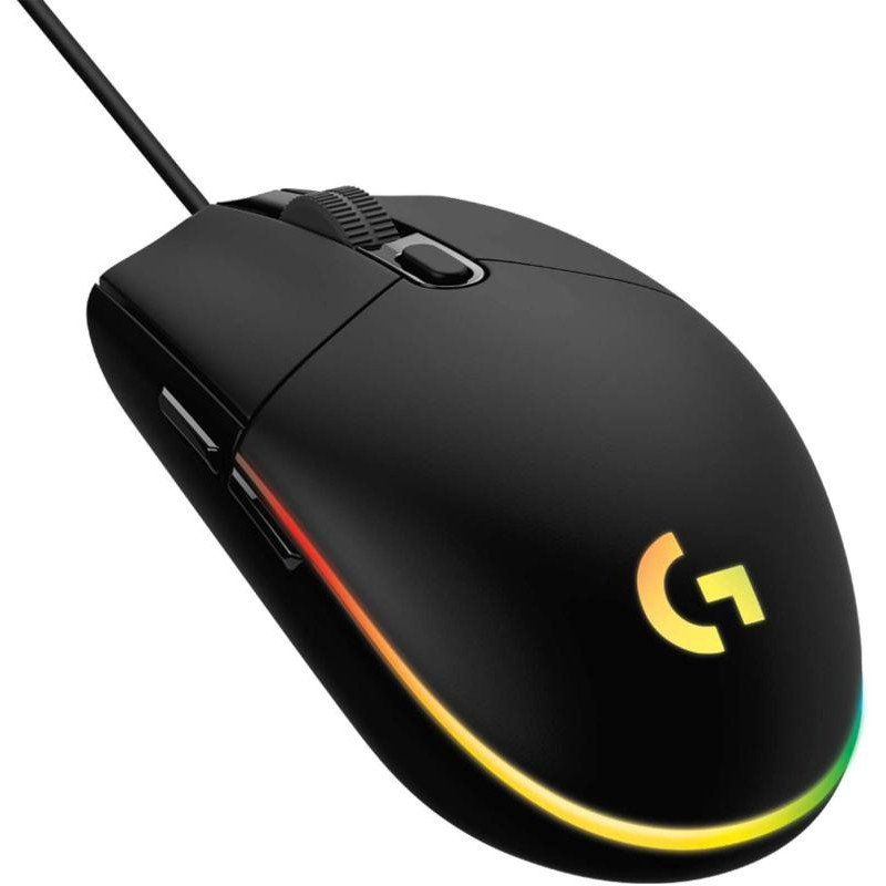 Logitech G203 LIGHTSYNC USB Souris Gaming avec Éclairage RVB Personnalisable, 6 Boutons Programmables, Capteur Niveau Gaming, 8 000 PPP, Ultra-Léger - Noire