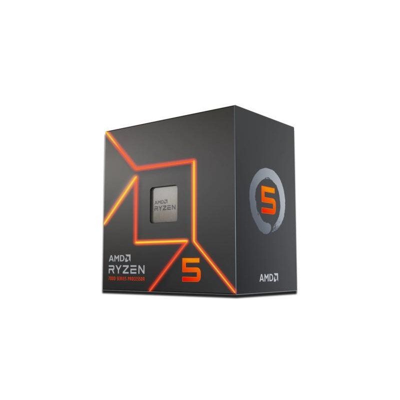 AMD Ryzen 5 7600 Processeur (Radeon Graphique Intégré, 6 Cœurs/12 Threads, 65W TDP, Socket AM5, Cache 38Mo, jusqu&#39;à 5,1 GHz Fréquence Boost, avec Ventilateur wraith Stealth)