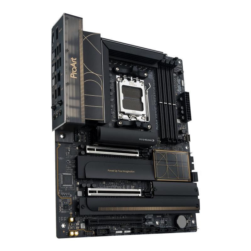 ASUS PROART X870E-CREATOR WiFi – Carte mère Gaming AMD Ryzen AM5 X870 ATX (DDR5, 16+2+2 DrMOS, PCIe 5.0, 4 x M.2, USB4, 10 GB &amp; 2.5 GB LAN, HDMI, WiFi 7, Aura Sync RGB)