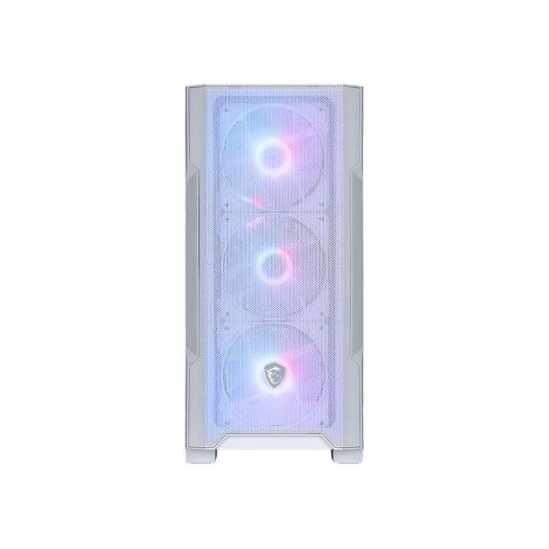 MSI MAG Forge M100R White Boîtier Micro-ATX - Support GPU jusqu&#39;à 300 mm, Ventilateurs ARGB, filtres à poussière magnétiques, Verre trempé, Module de contôle ARGB 1-6, USB 3.2 Gen 1 Type-A