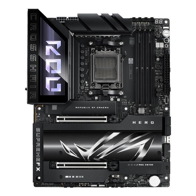 ASUS ROG Crosshair X870E Hero – Carte mère Gaming AMD Ryzen AM5 X870E ATX (DDR5, 18+2+2 DrMOS, PCIe 5.0, 5 x M.2, Wi-FI 7, USB4 Type-C avec Quick Charge 4+, HDMI, AI Overclocking, Aura Sync RGB)