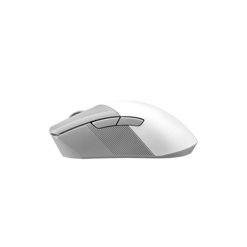 ASUS ROG GLADIUS III WIRELESS AimPoint / Blanc – Souris gaming (Connectivité tri-mode : 2.4GHz RF / Bluetooth / fillaire, capteur optique 36000 dpi, 6 boutons programmables, switches interchangeable)