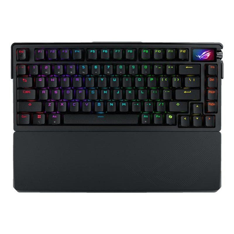 ASUS ROG Azoth Extreme - Clavier Gaming Custom 75%, châssis en Aluminium, Plaque de positionnement en Fibre de Carbone, Amortissement à Trois Couches, écran Tactile OLED, switches ROG NX Snow, AZERTY