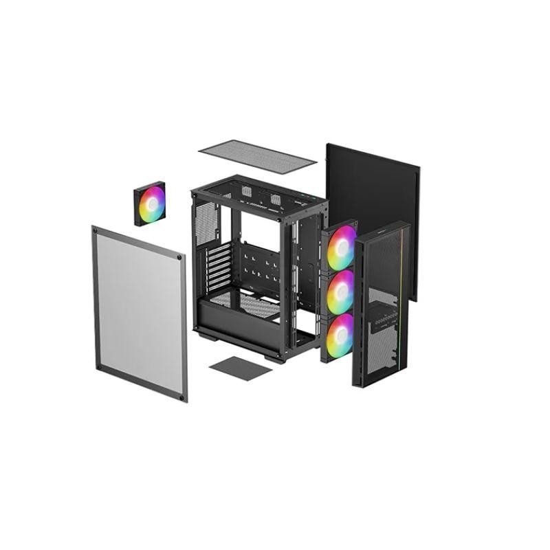 Cooler Master MasterBox TD500 Mesh V2 - Boîtier PC Moyen E-ATX avec Maillage Mesh Polygonal, 3 x Ventilateurs 120mm ARGB Préinstallés, Panneau Latéral Verre Trempé, USB Type-C 10Gb/s - Blanc
