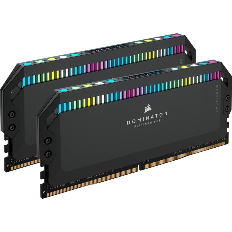 CORSAIR DOMINATOR PLATINUM RGB DDR5 RAM 32Go (2x16Go) 5600MHz CL36 Intel XMP Compatible iCUE Mémoire d&#39;Ordinateur - Noir (CMT32GX5M2X5600C36)
