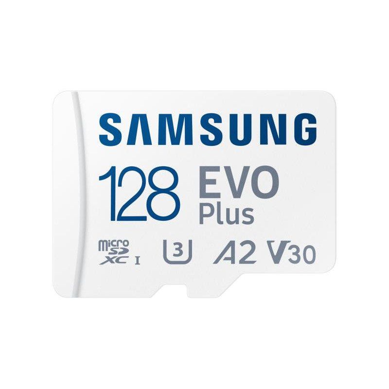 Carte MEMOIRE SAMSUNG 128G Micro SD Evo Plus 2024 avec Adaptateur SD Classe 10 Lecture 160 Mo/s Ecriture 160 Mo/s MB-MC128SA/EU