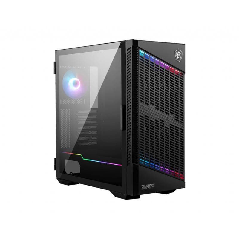 MSI MPG VELOX 100P AIRFLOW Boîtier pour Ordinateur Gaming, Noir, 4 ventilateurs ARGB 120 mm, USB Type-C, Panneau en verre trempé, Mystic Light Center, E-ATX, ATX, mATX, Mini-ITX