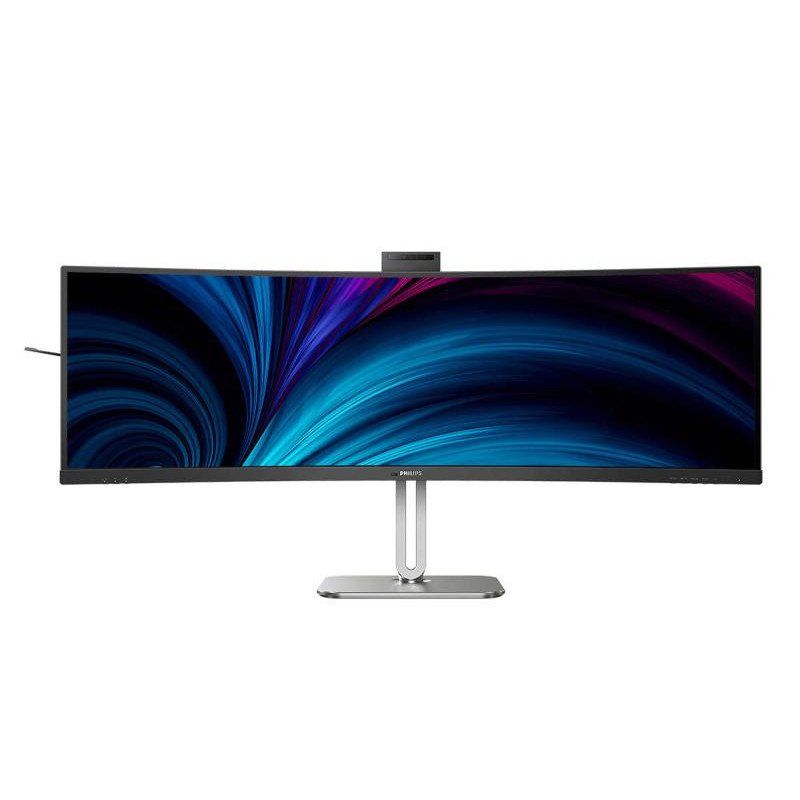 Écran Philips 49B2U6900CH - Écran incurvé de 49 Pouces DQHD, Webcam, Microphone, RJ45, Hauteur réglable (5120x1440, HDMI, DisplayPort, USB-C, hub USB) Noir