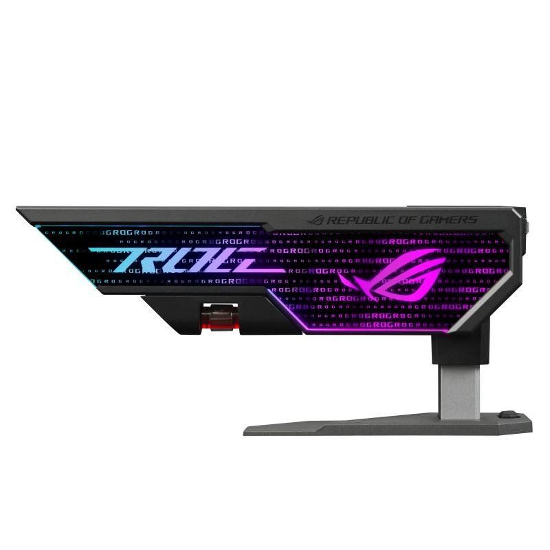 ASUS ROG Strix Herculx Support pour gddr4 Carte graphie, Montage sans Outils, Niveau intégré Pratique, Structure en Alliage de Zinc, Hauteur réglable de 72 à 128 mm, Aura Sync, Noir 90DA0020-B09000