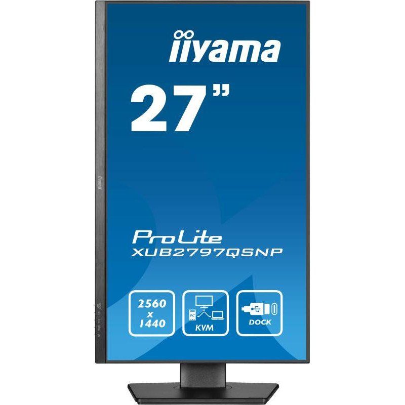 iiyama Prolite XUB2797QSNP-B1 27&quot; IPS QHD 100Hz USB-C Dock 96W Altavoces Altura Ajustable (5 Años Garantía)