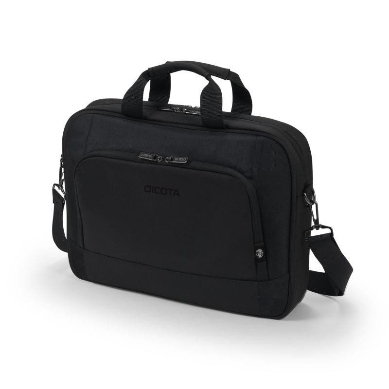 DICOTA Eco Top Traveller Base 15-15,6 - Sacoche légère pour Ordinateur Portable avec Rembourrage de Protection et Grand Espace de Rangement, Noire