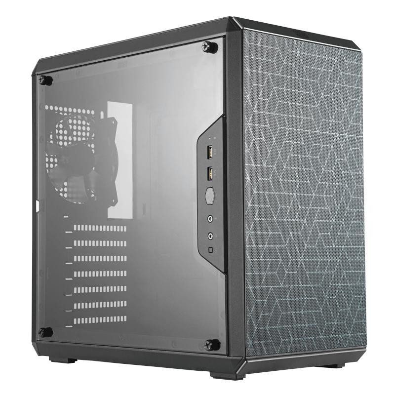 Cooler Master MasterBox Q500L - Boîtier Mini Tour ATX avec panneau latéral transparent pleine-surface, routage propre des câbles et plusieurs options de refroidissement