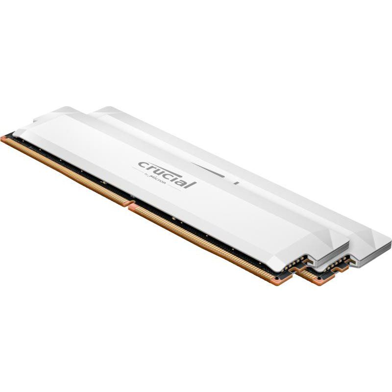 Crucial Pro RAM DDR5 64Go Kit (2x32Go) 6400MHz CL40, Mémoire Overclocking Gaming, Intel XMP 3.0 / AMD Expo, (PC) Mémoire RAM 64Go DDR5, Blanc - CP2K32G64C40U5W