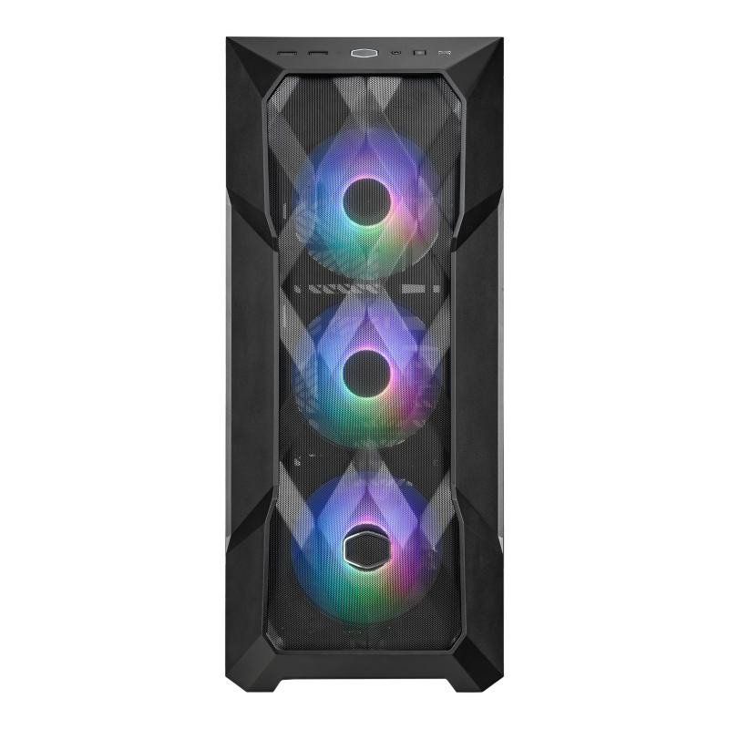 Cooler Master MasterBox TD500 Mesh V2 - Boîtier PC Moyen E-ATX avec Maillage Mesh Polygonal, 3 x Ventilateurs 120mm ARGB Préinstallés, Panneau Latéral Verre Trempé, USB Type-C 10Gb/s - Noir