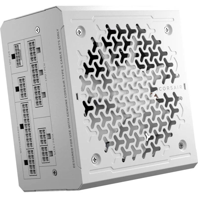 CORSAIR RM1000e (2025) Alimentation ATX Entièrement Modulaire à Faible Bruit avec Câble 12V-2x6 – Compatible ATX 3.1 et PCIe 5.1, Efficacité Cybenetics Gold, Condensateurs Résistants à 105°C – Blanc
