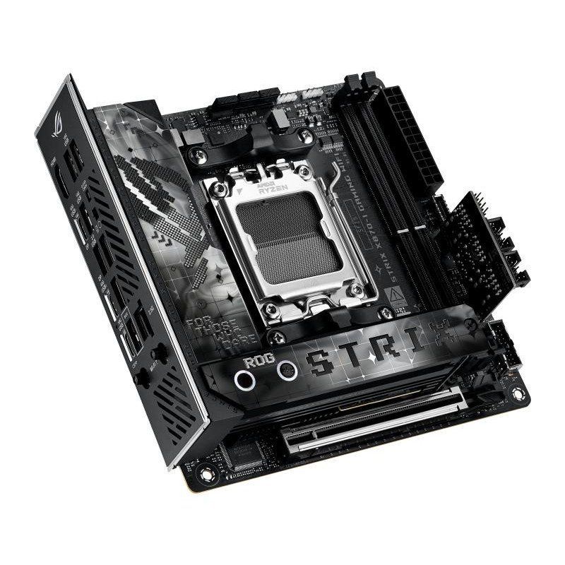 ASUS ROG Strix X870-I Gaming WiFi – Carte mère Gaming AMD Ryzen AM5 X870 Mini-ITX, (DDR5, 10+2+1 DrMOS, 2 x M.2, PCIe 5.0, WiFi 7, USB4 Type-C, HDMI, Aura Sync RGB)