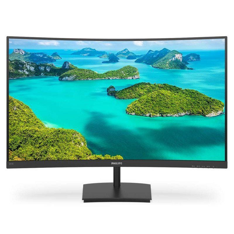 Philips Écran incurvé 241E1SCA 59 cm (23,6 Pouces) (VGA, HDMI, Temps de réponse de 4 ms, 1920 x 1080, 75 Hz, FreeSync) Noir