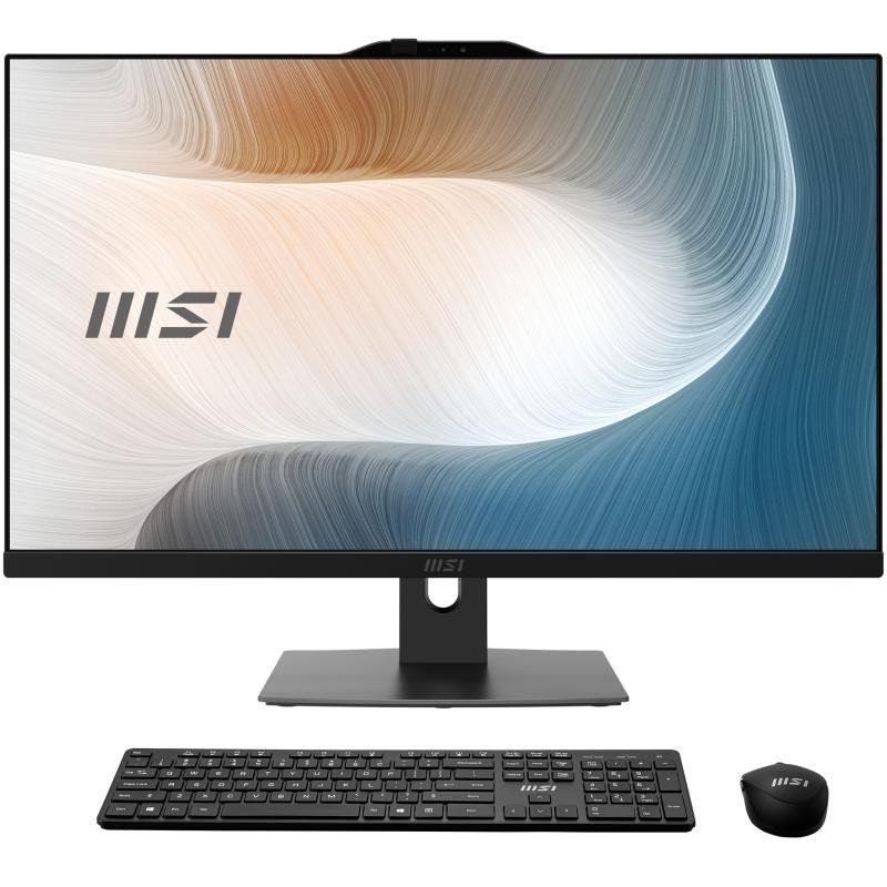 MSI Modern AM272P 1M-816FR PC Tout-en-Un - 27&quot; FHD IPS, Intel Core 5 120U, 16 Go DDR5, SSD 512 Go NVMe, WiFi 6E, Webcam et Haut-parleurs intégrés, Clavier et Souris sans Fil, Windows 11 Pro - Noir