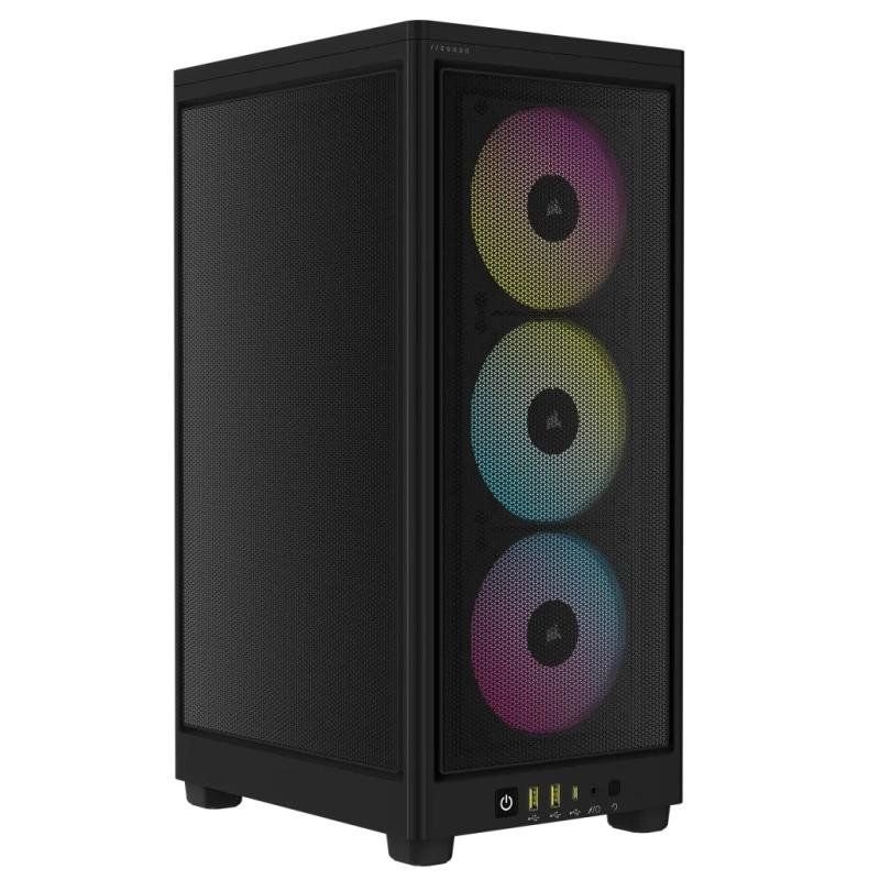 Corsair 2000D AIRFLOW Boîtier PC Mini-ITX - Format Mini-ITX - Panneaux en Acier Maillé - Trois Emplacements GPU - Optimisé Pour le Refroidissement - Entrées/Sorties Modernes en Façade - Noir