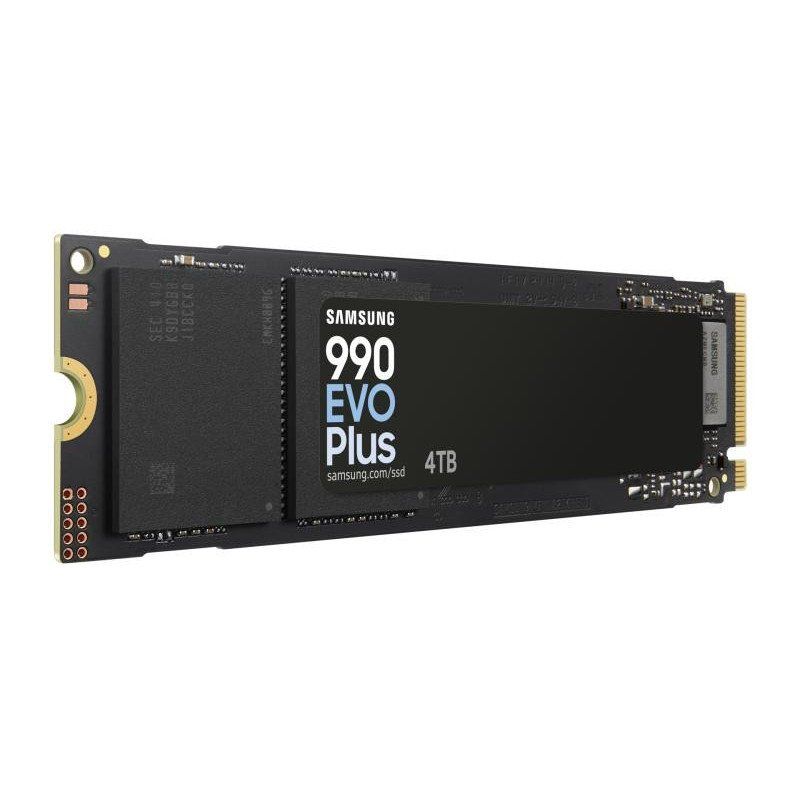 Samsung SSD Interne 990 EVO Plus, NVMe 2.0 PCIe 4.0 x 4 / 5.0x2, 4 To, Vitesse de lecture jusqu&#39;à 7250 Mo/s, Idéal pour le gaming et la bureautique, MZ-V9S4T0BW