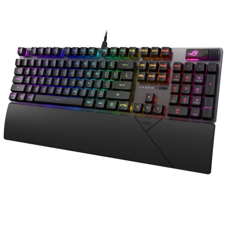 ASUS ROG Strix Scope II - Clavier mécanique, switches ROG NX Snow, Touches de Clavier en ABS, Commandes Multifonctions, et Repose-Poignets, AZERTY