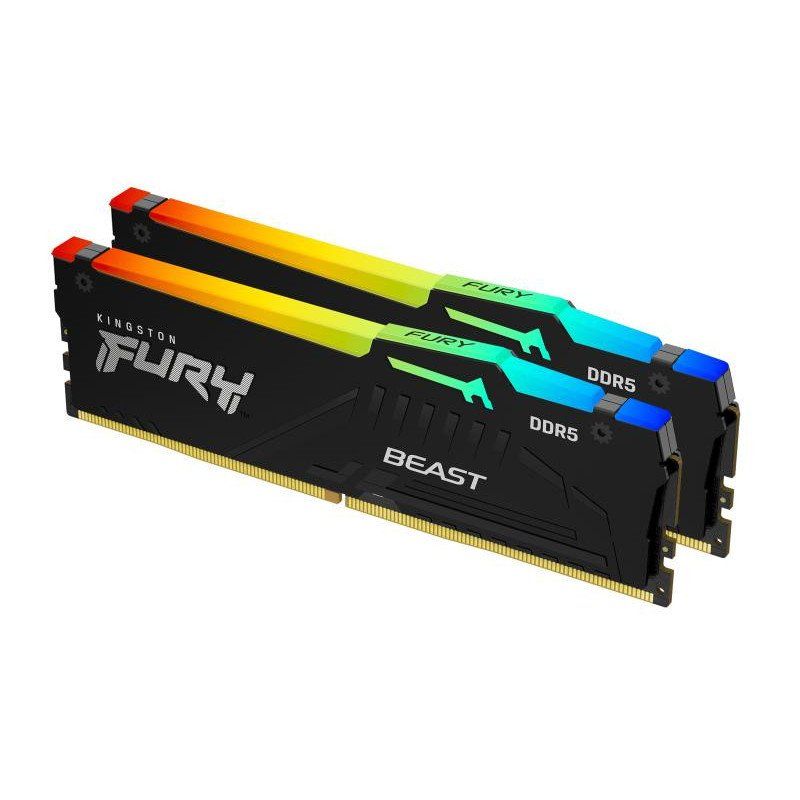 Kingston FURY Beast Black RGB 64GB (2x32GB) 5600MT/s DDR5 CL40 DIMM Desktop Gaming Memory Kit of 2 - KF556C40BBAK2-64