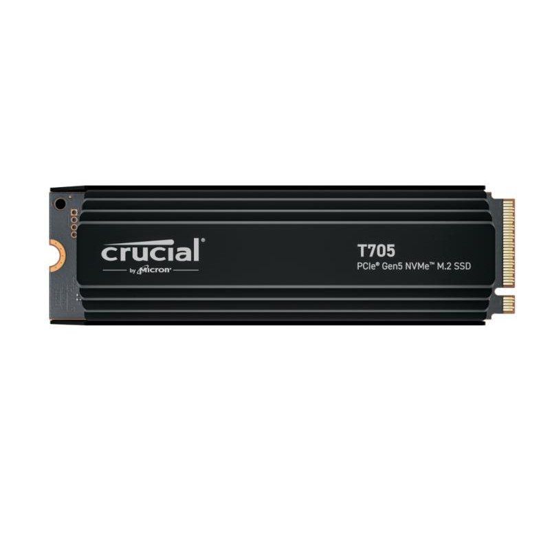 Crucial T705 SSD 2To PCIe Gen5 NVMe M.2 SSD Interne Gaming avec Dissipateur Premium, jusqu’à 14.500Mo/s, Microsoft DirectStorage, Rétrocompatibilité PCIe 4.0 - CT2000T705SSD5