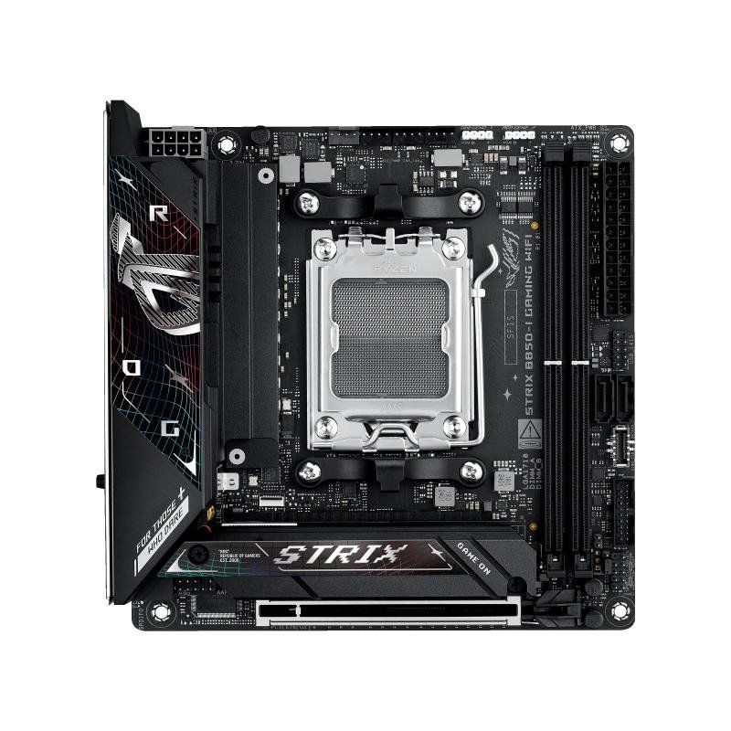 ASUS ROG Strix B850-I Gaming WiFi AMD Mini-ITX Motherboard, 10+2+1 Power Stages, DDR5 Slots, Two M.2 Slots, PCIe® 5.0, WiFi 7, USB 20Gbps Type-C®, and Aura Sync RGB