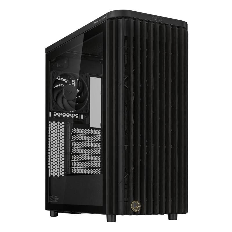 ProArt PA401 Wood Edition ATX Mid-Tower Case (Wooden Front Panel, Dual 160mm Ring Fan Blades, Left-Side Panel Lock, Power and Reset Button Lock, Detachable PSU Bracket)