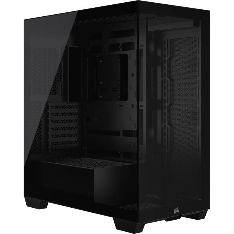 CORSAIR 3500X Boîtier PC ATX Mid-Tower – Verre Trempé Panoramique - Connexion Inversée Compatible avec La Carte Mère – Pas de Ventilateurs Inclus – Noir