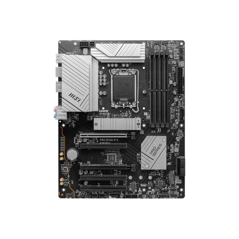 MSI Pro B760-P II Carte mère, ATX - pour Les processeurs Intel Core 14ème, 13ème et 12ème gén, LGA 1700 - DDR5 Memory Boost 7000+MHz/OC, Slots PCIe 4.0 x16, Slots M.2 Gen4, LAN 2.5G