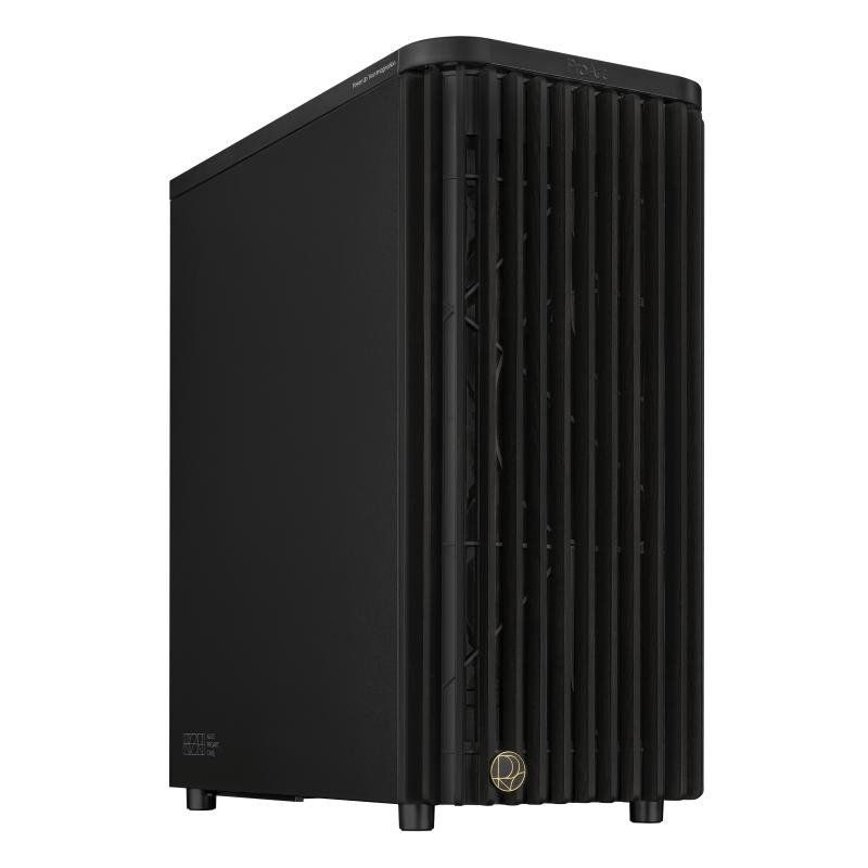 ASUS ProArt PA401 Wood Metal PWM Edition, châssis PC ATX pour Tour Moyenne, Panneau Avant en Bois, Panneau latéral en métal, 2 Ventilateurs de 160 mm avec pales annulaires, Verrouillage à Boutons