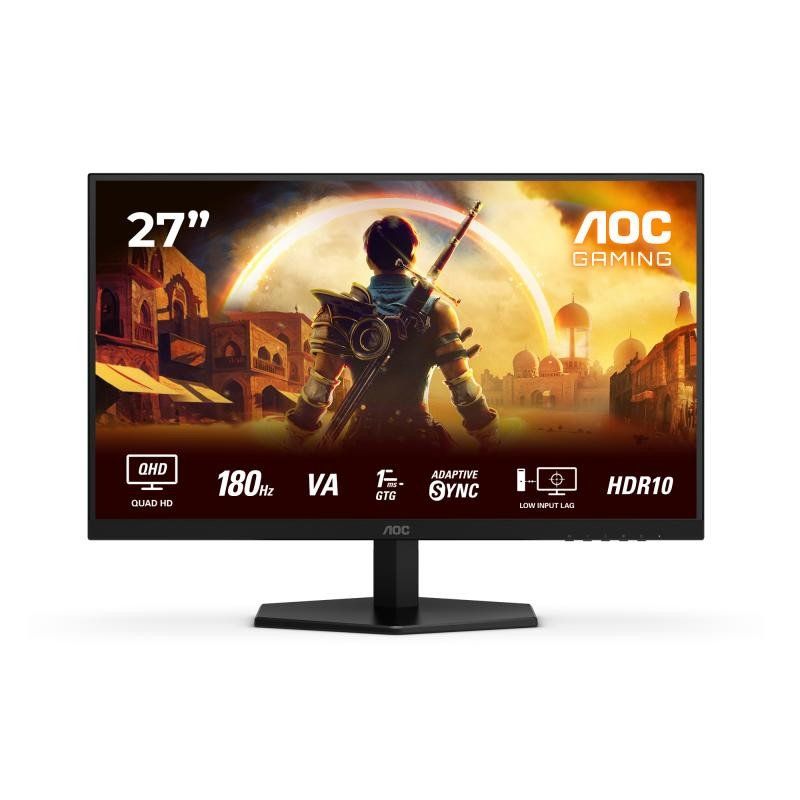 AOC Gaming Q27G42XNE - Moniteur Quad HD 27 Pouces, 180 Hz, 1 ms, FreeSync Prem., HDR10 (2560x1440, 2X HDMI 2.0, 1x DisplayPort 1.4) Noir