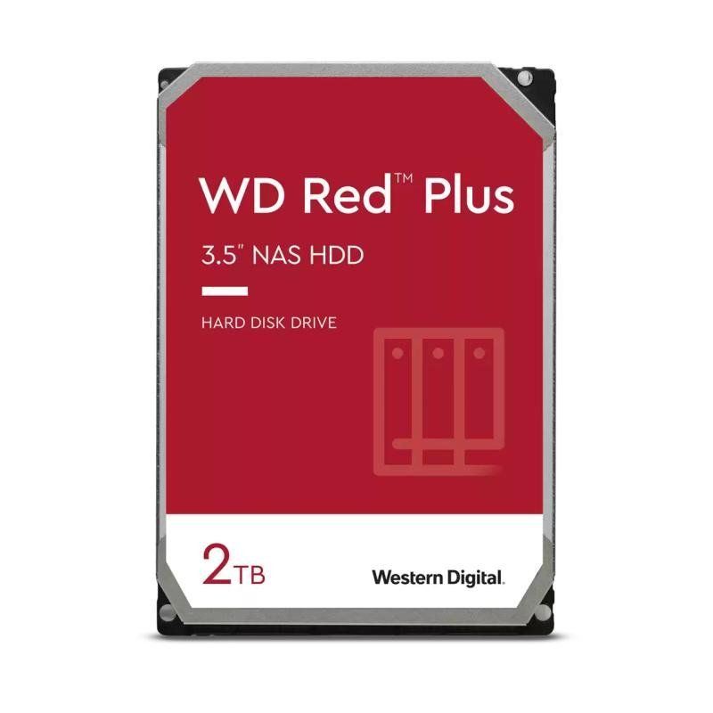 WD Red Plus 2 To Disque dur Interne 3.5&quot; dédié NAS, 5400 RPM Class, SATA 6 GB/s, CMR, 64MB Cache, Garantie 3 ans