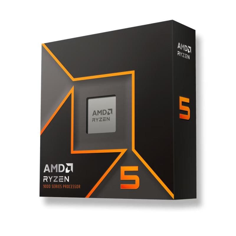 AMD Ryzen 5 9600X Processeur (Radeon Graphique Intégré, 6 Coeurs/12 Threads, 65W TDP, Socket AM5, Cache 38Mo, jusqu&#39;à 5.4 GHz Fréquence Boost, Pas de Ventilateur)