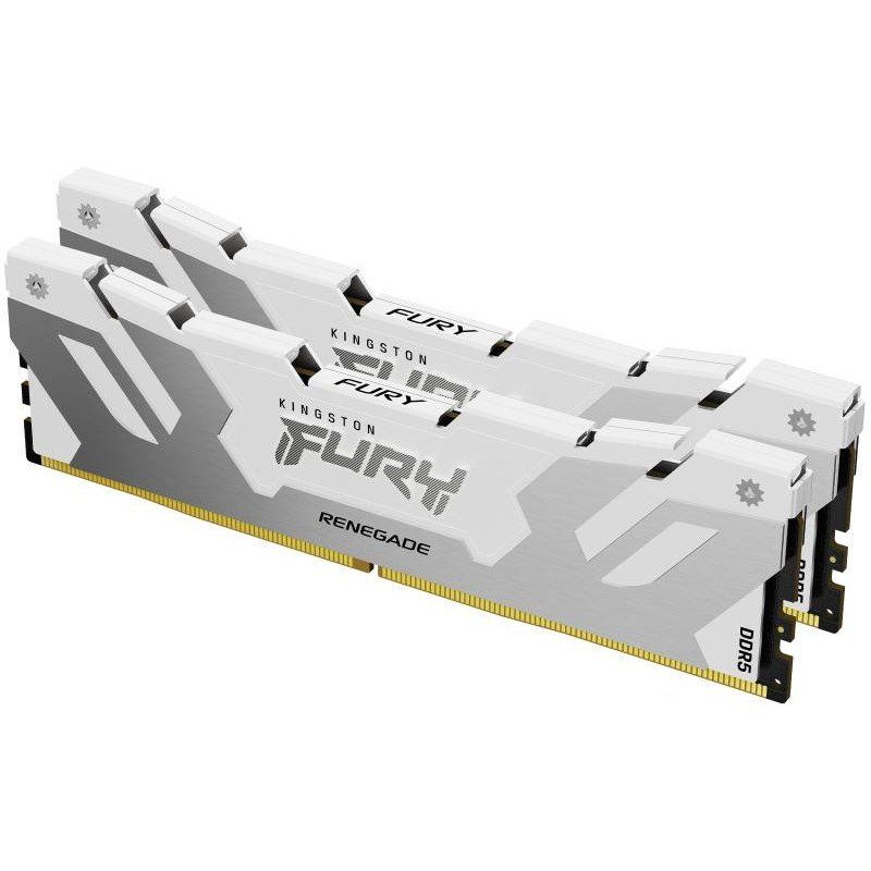 Kingston FURY Renegade DDR5 Argent/Blanc XMP 32Go (2x16Go) 6400MT/s CL32 DIMM Mémoire pour PC de Gamer Kit de 2 - KF564C32RWK2-32