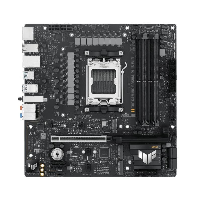 ASUS TUF Gaming B850M-Plus WiFi, Carte mère AMD mATX, 14+2+1 Phases d&#39;alimentation, Fente DDR5, PCIe 5.0 prêt, 3 emplacements M.2, WiFi 6E, Ethernet Realtek 2,5 Go, USB-C 20 Gbps, BIOS Flashback et