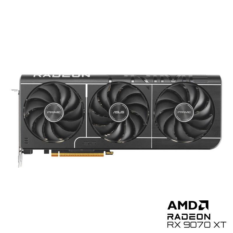 Asus Prime Radeon RX 9070 XT OC Edition – Carte Graphique (16GB GDDR6, PCIe 5.0, HDMI, DisplayPort 2.1, 2.5-Slot, Ventilateurs axiaux à Double roulement à Billes, Double BIOS)