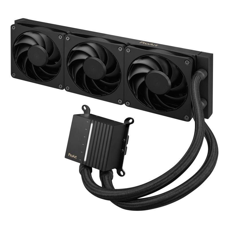 ASUS ProArt LC 360 - Refroidisseur de liquide pour CPU tout-en-un ProArt LC 360 avec indicateur d&#39;état du système éclairé et trois ventilateurs Alphacool Apex Stealth Metal Power noir mat