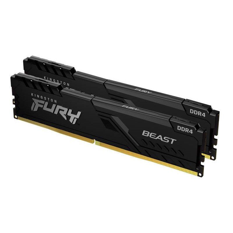 Kingston Kit de mémoire de bureau FURY Beast 16 Go (2 x 8 Go) DDR4 CL17 à 3 600 MHz avec 2 KF436C17BBK2/16