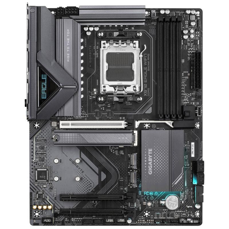 GIGABYTE Carte Mère X870 Eagle WIFI7 - Prend en Charge Les processeurs AMD Ryzen 9000, VRM à 14+2+2 Phases, jusqu&#39;à 8000MHz DDR5 (OC), 1xPCIe 5.0, Wi-FI 7, LAN 2.5GbE, USB 4